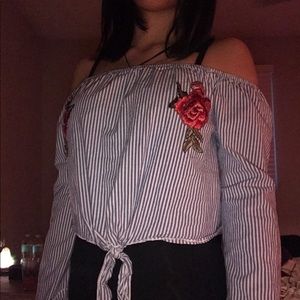 embroidered rose top
